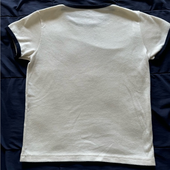 Brandy Melville Cream & Navy Top - Picture 3 of 3